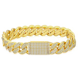 Iced Out Diamond Cuban Link Bracelet in 14K Gold - 12mm by Bling Proud | Urban Jewelry Online Store
