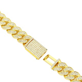Iced Out Diamond Cuban Link Chain in 14K Gold - 12mm Necklaces 