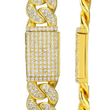 Iced Out Diamond Cuban Link Chain in 14K Gold - 12mm Necklaces 