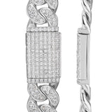 Iced Out Diamond Cuban Link Chain in White Gold - 12mm Necklaces 