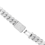 Iced Out Diamond Cuban Link Chain in White Gold - 12mm Necklaces 