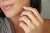 Sterling Silver Floating Pear Shaped  Ring by Fashion Hut Jewelry