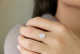 Sterling Silver Floating Pear Shaped  Ring by Fashion Hut Jewelry