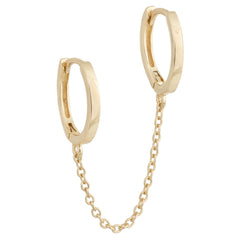 Solid Double Chain Huggie Earring by By Adina Eden
