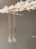 Faceted quartz suncatcher threader earrings by Terra Luna Sol
