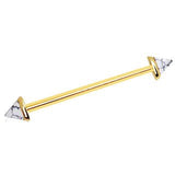 Gold Howlite Triangle Industrial Barbell by Fashion Hut Jewelry