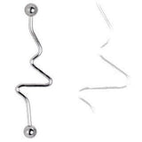 316L Surgical Steel Wave Industrial Barbell by Fashion Hut Jewelry