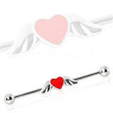 Industrial Barbell with Winged Heart by Fashion Hut Jewelry