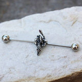 316L Stainless Steel Rattlesnake Industrial Barbell by Fashion Hut Jewelry