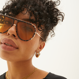 Ivy Luxe - Yellow Tangle-Free Round Aviator Sunglasses by TopFoxx