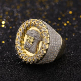 Jesus Head CZ Diamond Rings 14K Gold Plated by Bling Proud | Urban Jewelry Online Store