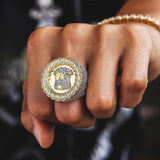 Jesus Head CZ Diamond Rings 14K Gold Plated 
