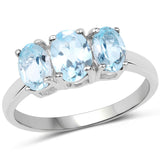 1.97 ct. Genuine Blue Topaz .925 Sterling Silver Ring
