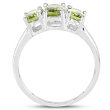 1.73 Carat Genuine Peridot .925 Sterling Silver Ring