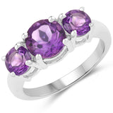 2.35 Carat Genuine Amethyst .925 Sterling Silver Ring