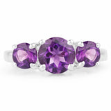 2.35 Carat Genuine Amethyst .925 Sterling Silver Ring