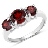 2.80 Carat Genuine  Garnet .925 Sterling Silver Ring