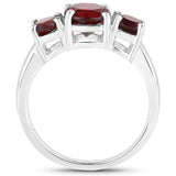 2.80 Carat Genuine  Garnet .925 Sterling Silver Ring