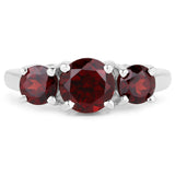 2.80 Carat Genuine  Garnet .925 Sterling Silver Ring