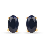 0.70 ct Black Sapphire 14K Yellow Gold Earrings