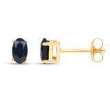 0.70 ct Black Sapphire 14K Yellow Gold Earrings
