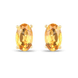 0.44 ct Genuine Citrine 10K Yellow Gold Earrings