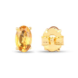 0.44 ct Genuine Citrine 10K Yellow Gold Earrings