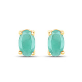 0.54 Carat Genuine Emerald 10K Yellow Gold Earrings