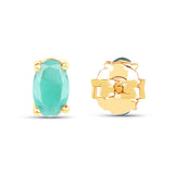 0.54 Carat Genuine Emerald 10K Yellow Gold Earrings