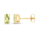 0.46 Carat Genuine Peridot 10K Yellow Gold Earrings