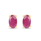 0.70 carat Genuine Ruby 10K Yellow Gold Earrings