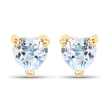 0.70 ct Genuine Blue Topaz 10K Yellow Gold Earrings