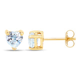 0.70 ct Genuine Blue Topaz 10K Yellow Gold Earrings