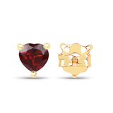 0.70 carat Genuine Garnet 10K Yellow Gold Earrings