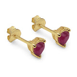 0.70 ct Genuine Ruby 10K Yellow Gold Earrings