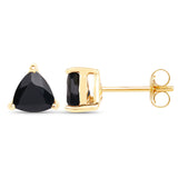0.70 ct Genuine Black Sapphire 14K Yellow Gold Earrings