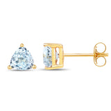 0.70 carat Genuine Blue Topaz 10K Yellow Gold Earrings