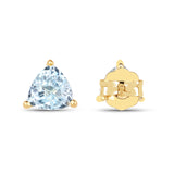 0.70 carat Genuine Blue Topaz 10K Yellow Gold Earrings