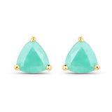 0.50 ct. Genuine Emerald 10K Yellow Gold Earrings