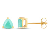 0.50 ct. Genuine Emerald 10K Yellow Gold Earrings