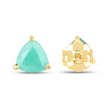 0.50 ct. Genuine Emerald 10K Yellow Gold Earrings