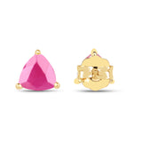 0.70 ct Genuine Ruby 10K Yellow Gold Earrings