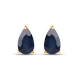 0.40 Carat Genuine Blue Sapphire 14K Yellow Gold Earrings