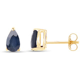 0.50 Carat Genuine Blue Sapphire 10K Yellow Gold Earrings