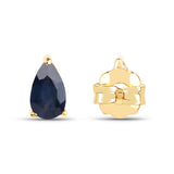 0.40 Carat Genuine Blue Sapphire 14K Yellow Gold Earrings