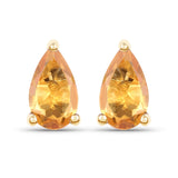 0.44 ct Genuine Citrine 10K Yellow Gold Earrings
