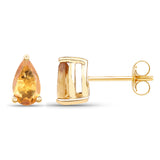 0.44 ct Genuine Citrine 10K Yellow Gold Earrings