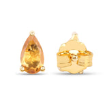 0.44 ct Genuine Citrine 10K Yellow Gold Earrings
