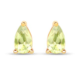 0.44 Carat Genuine Peridot 10K Yellow Gold Earrings