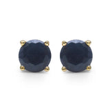 0.70 Carat Genuine Blue Sapphire 10K Yellow Gold Earrings
